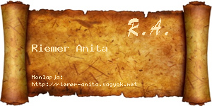 Riemer Anita névjegykártya