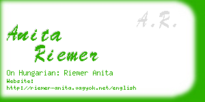 anita riemer business card